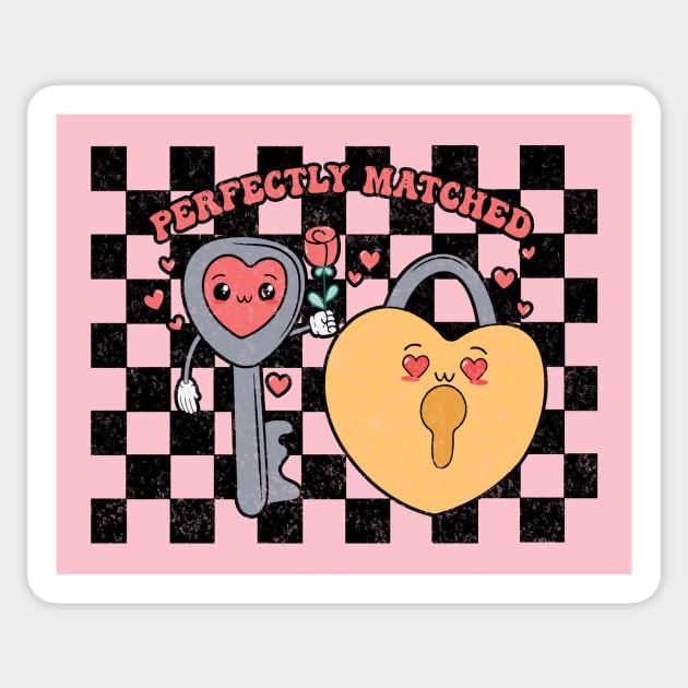 Perfect Match - Heart Lovers Key and Lock Sticker by Unified by Design